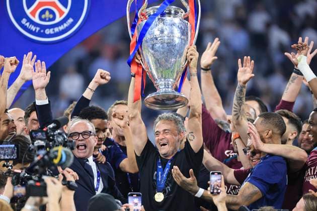 SOCCER - UEFA CL, PSG vs Inter MUNICH,GERMANY,31.MAY.25 - SOCCER - UEFA Champions League, final, Paris Saint-Germain vs FC Internazionale Milano. Image shows the rejoicing of head coach Luis Enrique (PSG).  GEPAxpictures xWolfgangxGrebien