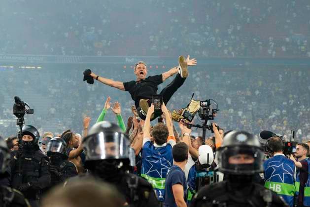 UEFA Champions League Final: Inter vs Paris Saint-Germain Paris Saint-Germain head coach Luis Enrique celebrates after the final whistle of the UEFA Champions League Final 2025 at Allianz Arena in Munich on May 31, 2025. Copyright: xTaiseixIwamotox