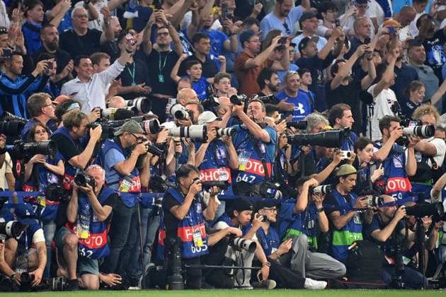 Edge Motif,Sports Photographers,Press Photographers,Photographers,Media,Coverage Football UEFA Champions League Final Paris Saint Germain PSG Inter Milan 5 0, on 31 05 2025 Munich Football Arena,