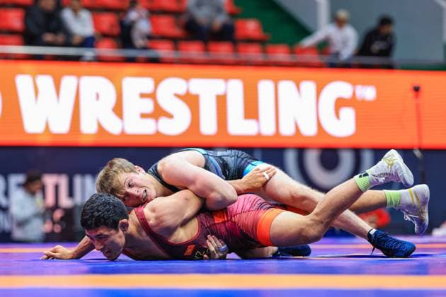 Bilder des Jahres 2025, Sport 06 Juni Sport Themen der Woche KW22 Sport Bilder des Tages Wrestling Ulaanbaatar Open 2025 61kg FS - Artem Gobaev (UWW) df. Bekzat Almaz Uulu (KGZ) *** Wrestling Ulaanbaatar Open 2025 61kg FS Artem Gobaev UWW df Bekzat Almaz Uulu KGZ Copyright: xUnitedxWorldxWrestlingx xAmirrezx