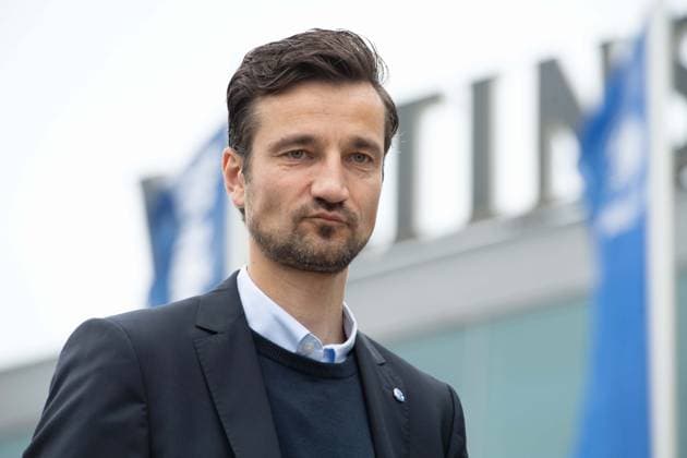 Matthias TILLMANN, Chairman of the Board FC Schalke 04, Portrait, Portrait, Cropped single image, Single motif, Presentation of Frank BAUMANN as new Chief Sports Officer of FC Schalke 04, on 01 06 2025 in Gelsenkirchen, Veltins Arena DFL regulations prohibit any use of photographs as image sequences and or quasi video Â