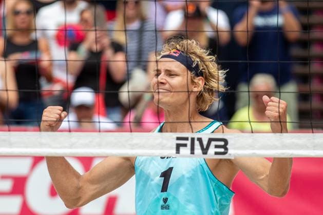 Pro Tour Beach volleyball, Beachvolleyball tournament, category Elite, took place in Ostrava, Czech Republic, on June 1, 2025. David Ahman (pictured), Jonatan Hellvig of Sweden vs. Bartosz Losiak, Michal Bryl of Poland. (CTKxPhoto VladimirxPrycek) CTKPhotoP2025060102762  CTKPhotoP2025060102762
