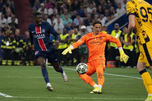 v li Ousmane Dembele Paris Saint Germain, 10 , Yann Sommer Inter Milan, 01 GER, Paris Saint Germain vs Inter Milan, Football, Men, UEFA Champions League Final Muenchen 2025, Season 2024 2025, 31 05 2025, GER, Paris Saint Germain vs Inter Milan, Football, Men, UEFA Champions League Final Muenchen 2025, Season 2024 2025, 31 05 2025 Muenchen Copyright: xEibner-Pressefoto WolfgangxFrankx EP_WFK