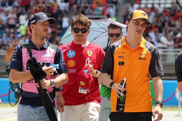 Pierre Gasly of France and Alpine F1 Team, Charles Leclerc of Monaco and Scuderia Ferrari and Oscar Piastri of Australia and McLaren , Race, F1 Grand Prix of Spain, on 01 June 2025 in Barcelona, Spain Photo by Diogo Cardoso DeFodi Images Pierre Gasly of France and Alpine F1 Team, Charles Leclerc of Monaco and Scuderia Ferrari and Oscar Piastri of Australia and McLaren , Race, F1 Grand Prix of Spain, Circuit de Barcelona Catalunya on June 1, 2025 in Barcelona, Spain Photo by Diogo Cardoso DeFodi Images