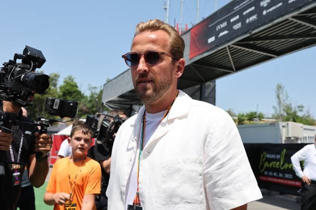 Harry Kane, England national football team, Race day, ESP, Formula 1 World Championship, Aramco Grand Prix of Spain, Circuit de Barcelona Catalunya, 2025 season, 01 06 2025 ITA, Formula 1 World Championship, Spanish Grand Prix, 01 06 2024 Barcelona Copyright: xEibner-Pressefoto AnnikaxGrafx EP_AGF