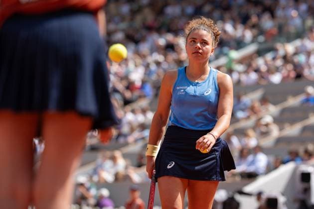 2025-06-01 French Open Roland Garros PARIS, FRANCE - JUNE 1: Jasmine Paolini of Italy during the French Open at Roland Garros on June 1, 2025 in Paris, France. Paris Roland Garros France Content not available for redistribution in The Netherlands directly or indirectly through any third parties. Copyright: xMarleenxFouchierx