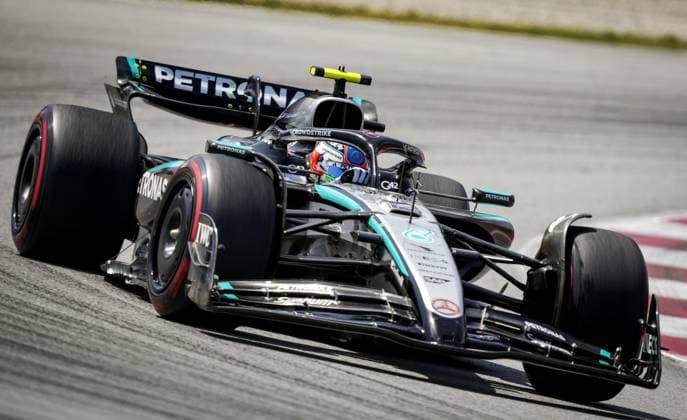 BARCELONA - Andrea Kimi Antonelli (Mercedes) in action at the Circuit de Barcelona-Catalunya during the Spanish Grand Prix. ANP SANDER KING xVIxANPxSportx xxANPxIVx 529109452 originalFilename: 529109452.jpg