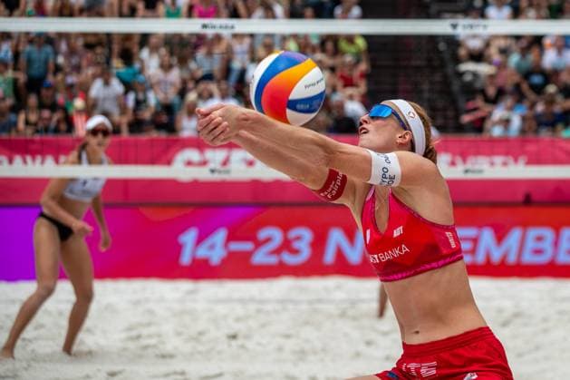 Pro Tour Beach volleyball, Beachvolleyball tournament, category Elite, took place in Ostrava, Czech Republic, on June 1, 2025. Match for third place Anouk Verge-Depre, Zoe Verge-Depre of Switzerland vs Dorina Klinger (pictured), Ronja Klinger of Austria, (CTKxPhoto VladimirxPrycek) CTKPhotoP2025060103202  CTKPhotoP2025060103202