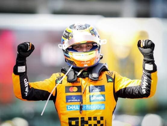 BARCELONA - Oscar Piastri (McLaren) celebrates his victory at the Circuit de Barcelona-Catalunya after the end of the Spanish Grand Prix. ANP SANDER KING xVIxANPxSportx xxANPxIVx 529111500 originalFilename: 529111500.jpg