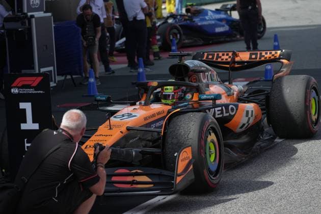 01 06 2025, Circuit de Catalunya, Barcelona, Formula 1 Aramco Grand Prix of Spain 2025 , in the picture winner Oscar Piastri AUS , McLaren F1 Team Photo by Hasan Bratic DeFodi Images