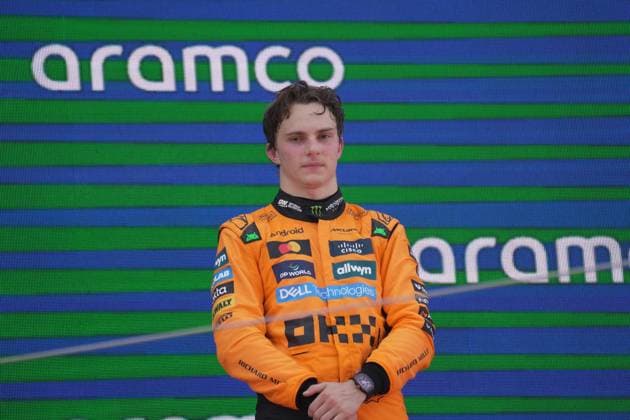 Formula 1 Aramco Grand Prix of Spain 2025 01 06 2025, Circuit de Catalunya, Barcelona, Formula 1 Aramco Grand Prix of Spain 2025 , in the picture podium , winner Oscar Piastri AUS , McLaren F1 Team nordphotoxGmbHx xBratic nph00250