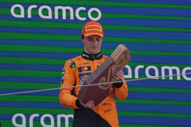 Formula 1 Aramco Grand Prix of Spain 2025 01 06 2025, Circuit de Catalunya, Barcelona, Formula 1 Aramco Grand Prix of Spain 2025 , in the picture podium , winner Oscar Piastri AUS , McLaren F1 Team nordphotoxGmbHx xBratic nph00250