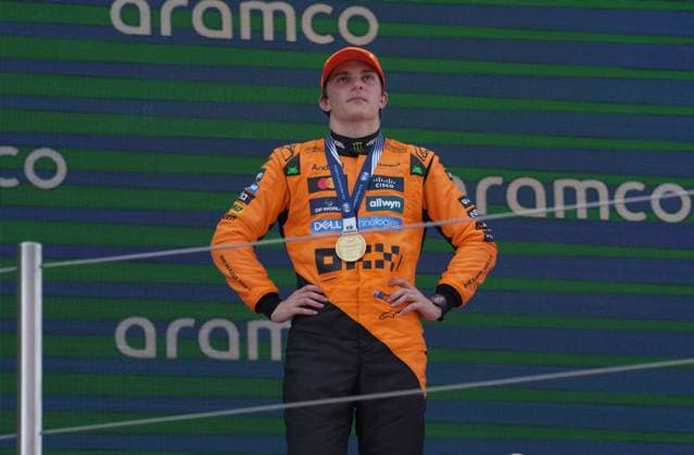 Formula 1 Aramco Grand Prix of Spain 2025 01 06 2025, Circuit de Catalunya, Barcelona, Formula 1 Aramco Grand Prix of Spain 2025 , in the picture podium , winner Oscar Piastri AUS , McLaren F1 Team nordphotoxGmbHx xBratic nph00250