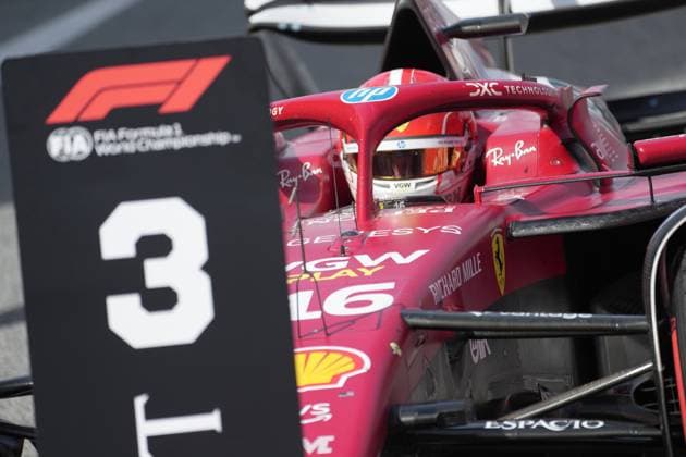 01 06 2025, Circuit de Catalunya, Barcelona, Formula 1 Aramco Grand Prix of Spain 2025 , in the picture 3rd place for Charles Leclerc MCO , Scuderia Ferrari HP Photo by Hasan Bratic DeFodi Images