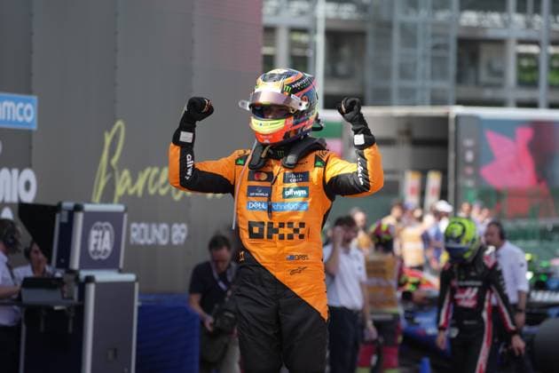 01 06 2025, Circuit de Catalunya, Barcelona, Formula 1 Aramco Grand Prix of Spain 2025 , in the picture winner Oscar Piastri AUS , McLaren F1 Team Photo by Hasan Bratic DeFodi Images