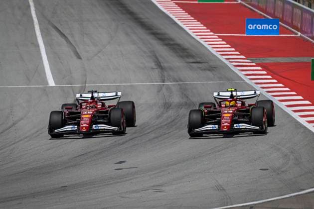 16 Charles Leclerc MCO, Scuderia Ferrari HP , 44 Lewis Hamilton GBR, Scuderia Ferrari HP , F1 Grand Prix of Spain at Circuit de Barcelona Catalunya on June 1, 2025 in Barcelona, Spain Photo by HOCH ZWEI Barcelona Spain