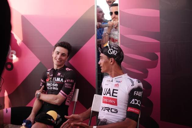 Olav Kooij of Team Visma Lease A Bike winner of the stage and Isaac Romero Del Toro of Uae Team Emirates Xrg white jersey during the stage 21 of the Giro d™Italia from Roma to Roma, Italy - Sunday, June 01, 2025. - cycling.  Copyright: xMarcoxAlpozzi LaPressex