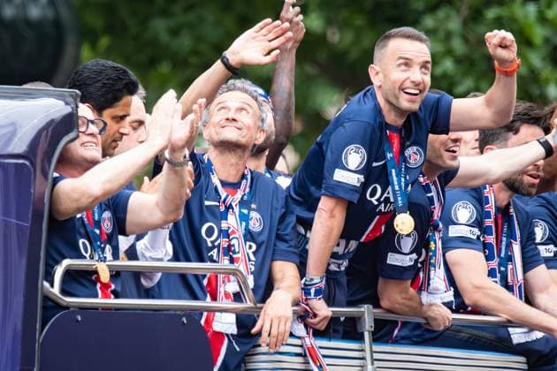 FOOTBALL : Parade des joueurs du PSG sur les Champs ElysÃ e - 01 06 2025 Luis Enrique ParisFrance  Copyright: xBaptistexAutissierx