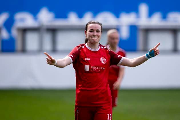 Regionalliga Nordost Frauen F C Hansa Rostock vs 1 FFV Erfurt Rostock 01 06 2025 Jubel, Lea Schrenk 19 1 FFV Erfurt Regionalliga Nordost Frauen F C Hansa Rostock vs 1 FFV Erfurt Ostseestadion Rostock 01 06 2025 Copyright: xBEAUTIFULxSPORTS Duehringx