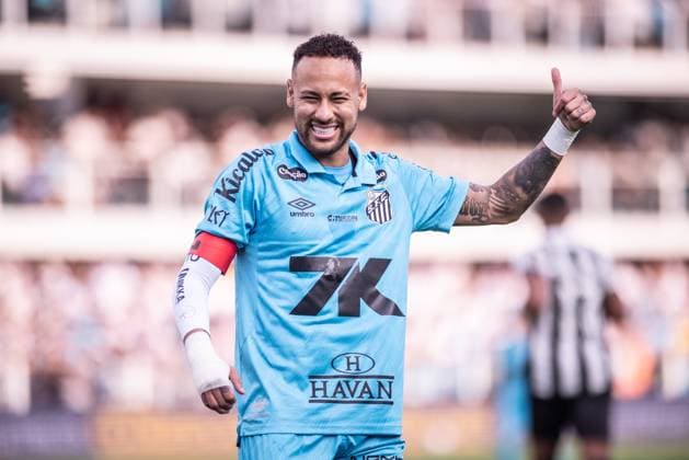 June 1, 2025, Santos, Sao Paulo, Brazil: Neymar Jr. gestures during the Brasileirao 2025 match between Santos and Botafogo at Urbano Caldeira Stadium on 6,{iptcyear} in Santos, Brazil. ( PxImages) Santos Brazil - ZUMAp175 20250601_zsa_p175_007 Copyright: xGuilhermexVeigax