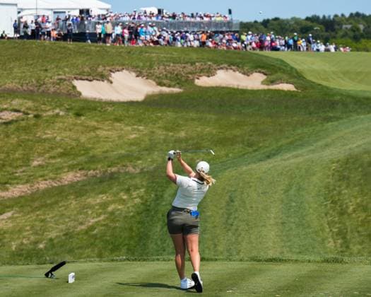 June 1, 2025, Erin, Wi, USA: MAJA STARK of Sweden tees off on the sixth hole during the final round round of the 2025 LPGA, Golf Damen U.S. Womens Open at Erin Hills Golf Course in Erin, Wis. Stark finished seven under over four rounds and won the tournament. She is the third Swedish player to do so. Erin USA - ZUMAb262 20250601_znp_b262_007 Copyright: xJeffxM.xBrownx