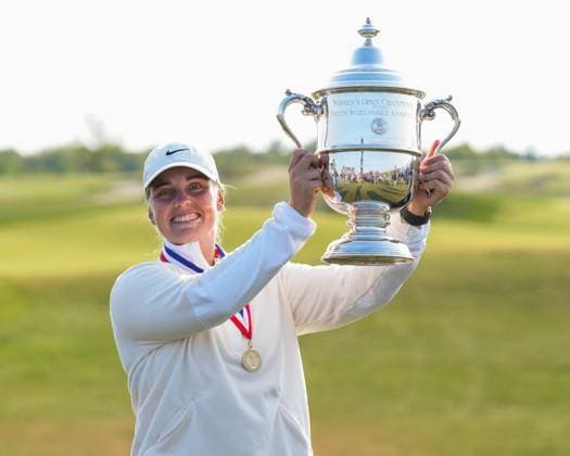 June 1, 2025, Erin, Wi, USA: MAJA STARK of Sweden holds the Harton S. Semple Trophy after winning the 80th LPGA, Golf Damen U.S. Womens Open at Erin Hills Golf Course in Erin, Wis. Stark became the third Swede to win the tournament in its 80-year history, finishing seven under. Erin USA - ZUMAb262 20250601_znp_b262_008 Copyright: xJeffxM.xBrownx