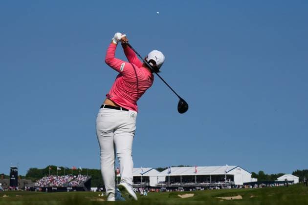 June 1, 2025, Erin, Wi, USA: MAO SAIGO of Japan tees of on the 18th hole during the final round round of the 2025 LPGA, Golf Damen U.S. Womens Open at Erin Hills Golf Course in Erin, Wis. Erin USA - ZUMAb262 20250601_znp_b262_011 Copyright: xJeffxM.xBrownx