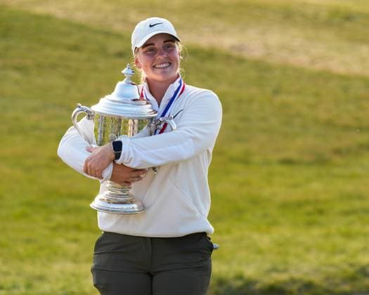 June 1, 2025, Erin, Wi, USA: MAJA STARK of Sweden holds the Harton S. Semple Trophy after winning the 80th LPGA, Golf Damen U.S. Womens Open at Erin Hills Golf Course in Erin, Wis. Stark became the third Swede to win the tournament in its 80-year history, finishing seven under. Erin USA - ZUMAb262 20250601_znp_b262_017 Copyright: xJeffxM.xBrownx