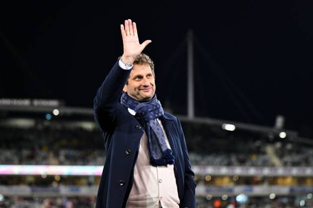 SOCCER AUSTRALIA ARGENTINA, Newly appointed Matildas coach Joe Montemurro waves ahead of the Women s friendly international soccer match between Australia and Argentina at GIO Stadium in Canberra, Monday, June 2, 2025. ( NO ARCHIVING, EDITORIAL USE ONLY CANBERRA AUSTRALIAN CAPITAL TERRITORY AUSTRALIA  Copyright: xLUKASxCOCHx 20250602180506709110