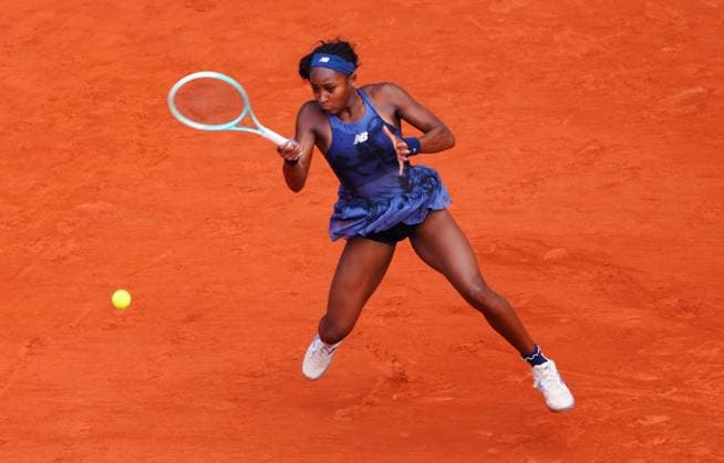 Coco Gauff in fourth round action French Open Tennis, Day Nine, Tennis, Roland Garros, Paris, France - 02 Jun 2025 EDITORIAL USE ONLY No use with unauthorised audio, video, data, fixture lists, club league logos or live services. Online in-match use limited to 120 images, no video emulation. No use in betting, games or single club league player publications. Copyright: xJavierxGarcia Shutterstockx 15335297m