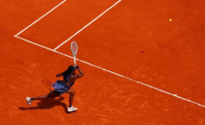 Coco Gauff in fourth round action French Open Tennis, Day Nine, Tennis, Roland Garros, Paris, France - 02 Jun 2025 EDITORIAL USE ONLY No use with unauthorised audio, video, data, fixture lists, club league logos or live services. Online in-match use limited to 120 images, no video emulation. No use in betting, games or single club league player publications. Copyright: xJavierxGarcia Shutterstockx 15335297ap