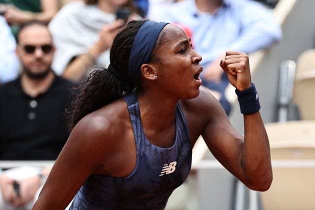 Coco Gauff, USA, during fourth round of 2025 French Open at Roland Garros, Paris, 02 06 2025