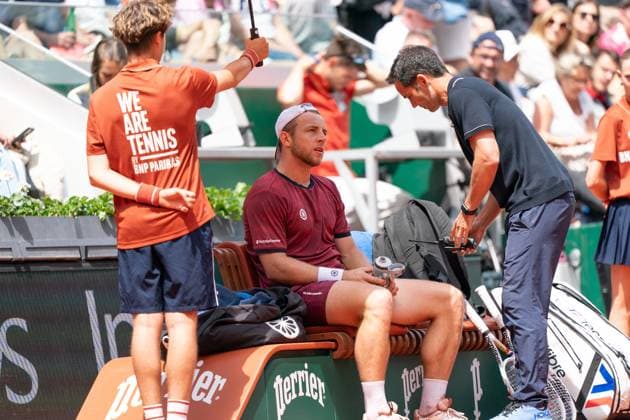2025-06-02 French Open Roland Garros PARIS, FRANCE - JUNE 2: Tallon Griekspoor of The Netherlands during the French Open at Roland Garros on June 2, 2025 in Paris, France. Paris Roland Garros France Content not available for redistribution in The Netherlands directly or indirectly through any third parties. Copyright: xMarleenxFouchierx