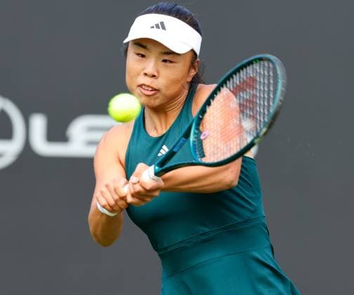 2nd June 2025; Edgbaston Priory Club, Birmingham, England: Lexus Birmingham Open Tennis, Day 1; Mimi& xa0;Xu& xa0;(GBR) backhand in her womens singles match against Alycia Parks (USA)  ActionPlus12797582 RogerxEvans