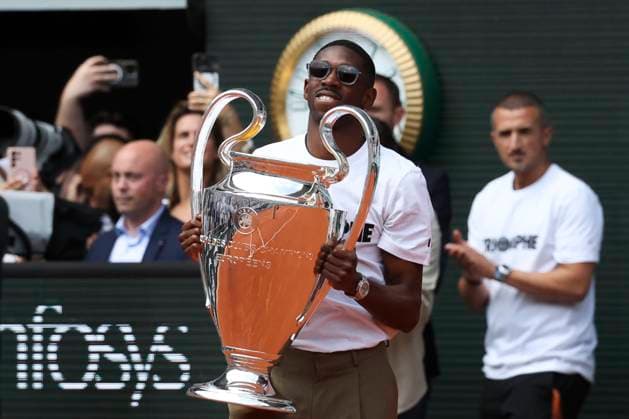 TENNIS : Roland Garros 2025 - Internationaux de France - 02 06 2025 Hommage a la victoire du Paris Saint Germain en ligue des champions - Ousmane Dembele (PSG) ParisFrance  Copyright: xMichtofx