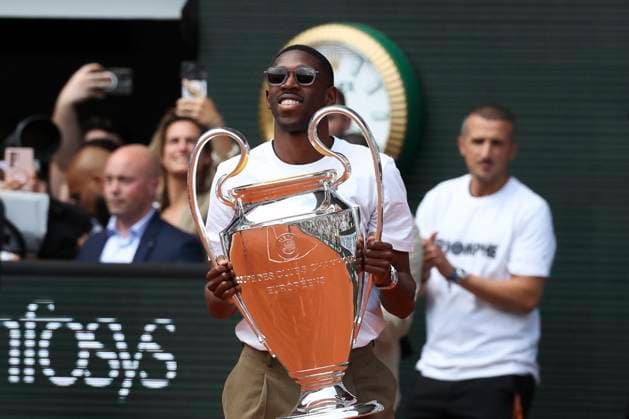 TENNIS : Roland Garros 2025 - Internationaux de France - 02 06 2025 Hommage a la victoire du Paris Saint Germain en ligue des champions - Ousmane Dembele (PSG) ParisFrance  Copyright: xMichtofx