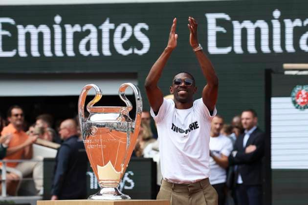 TENNIS : Roland Garros 2025 - Internationaux de France - 02 06 2025 Hommage a la victoire du Paris Saint Germain en ligue des champions - Ousmane Dembele (PSG) ParisFrance  Copyright: xMichtofx