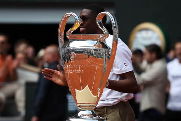 TENNIS : Roland Garros 2025 - Internationaux de France - 02 06 2025 Hommage a la victoire du Paris Saint Germain en ligue des champions - Ousmane Dembele (PSG) ParisFrance  Copyright: xMichtofx