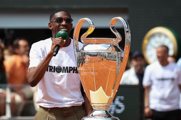 TENNIS : Roland Garros 2025 - Internationaux de France - 02 06 2025 Hommage a la victoire du Paris Saint Germain en ligue des champions - Ousmane Dembele (PSG) ParisFrance  Copyright: xMichtofx