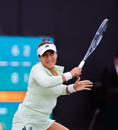 2nd June 2025; Edgbaston Priory Club, Birmingham, England: Lexus Birmingham Open Tennis, Day 1; Heather Watson& xa0;(GBR) in her womens singles match against Olivia Gadecki (AUS)  ActionPlus12797649 RogerxEvans