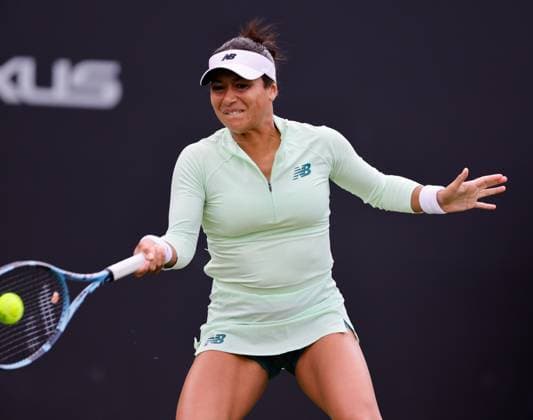 2nd June 2025; Edgbaston Priory Club, Birmingham, England: Lexus Birmingham Open Tennis, Day 1; Heather Watson& xa0;(GBR) forehand in her womens singles match against Olivia Gadecki (AUS)  ActionPlus12797652 RogerxEvans
