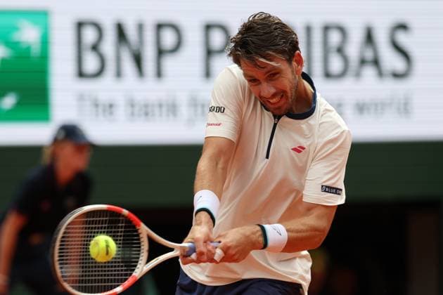 June 2, 2025, Paris, Celestynow, France: CAMERON NORRIE of United Kingdom during the match against Novak Djokovic of Serbia in 4th round of French Open 2025 at Roland Garros in Paris. Norrie lost 2:6, 3:6, 2:6. Paris France - ZUMAc278 20250602_zsp_c278_052 Copyright: xMarcinxCholewinskix