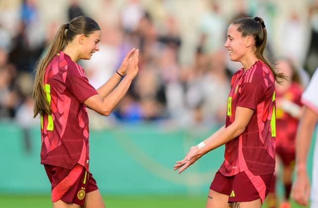 Tuana Mahmoud Germany U23, 11 , scores the decisive 2 1 for Germany, Germany vs USA, Soccer, Women, U23 international, Test match, Season 2024 2025, 02 06 2025 Eibner Pressefoto Andreas Ulmer Germany vs USA, Soccer, Women, U23 international, Test match, Season 2024 2025, 02 06 2025 Pforzheim Copyright: xEibner-Pressefoto AndreasxUlmerx EP_AUR
