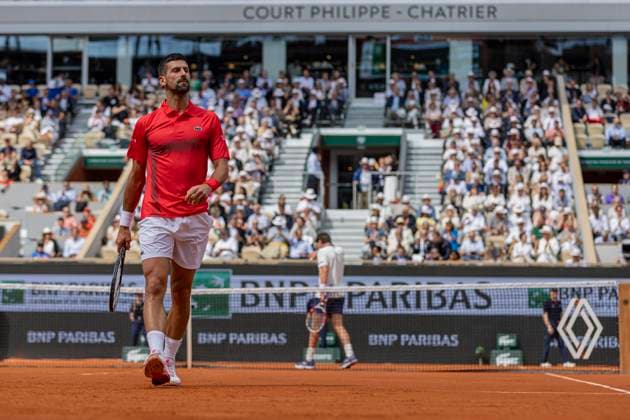 2025 French Open - Day Nine Novak Djokovic plays during the match at the Roland Garros Grand Slam Tournament in Paris, France, on June 2, 2025. Paris France  Copyright: xRobertxSzaniszlox originalFilename:szaniszlo-notitle250602_npyXN.jpg
