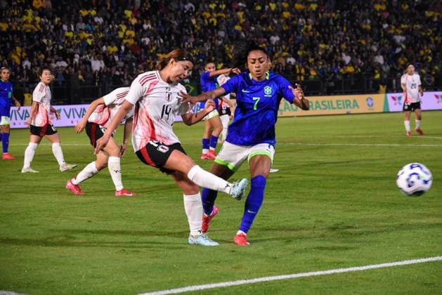 Fußball, Frauen, Länderspiel, Brasilien - Japan Brasil x Japão BRAGANcA PAULISTA, SP - 02.06.2025: BRASIL X JAPaO - International Friendly, Länderspiel, Nationalmannschaft of the Brazilian Women& 39;s Team, Brazil x Japan, held at the Cicero de Souza Marques Municipal Stadium in Braganca Paulista SP, this Monday (02). (Photo: Rafael Moreira Fotoarena) x2748284x  RafaelxMoreira