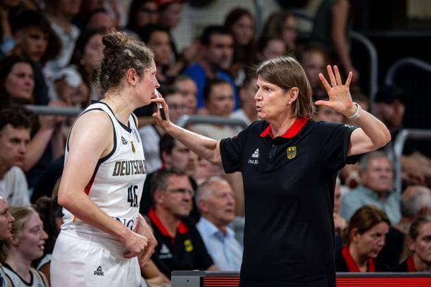 Basketball Bamberg 31 05 2025 International match DBB Women Germany GER Czech Republic CZE Romy Bär Germany, No 46 Lisa Thomaidis Germany, Coach