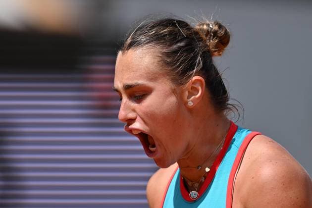 2025 Roland-Garros - Day 10 PARIS, FRANCE - JUNE 03: Belarus Aryna Sabalenka in action against against China s Zheng Qinwen during quarter-final women s singles match on day 10 of the French Open tennis tournament on Court Philippe-Chatrier at the Roland-Garros Complex in Paris on June 3, 2025. Mustafa Yalcin Anadolu Paris France. Editorial use only. Please get in touch for any other usage.  Copyright: x2025xAnadoluxMustafaxYalcinx