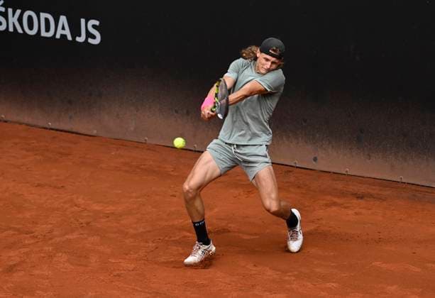 Hynek Barton of Czech Republic returnes the ball to Alejandro Tabilo of Chile during their first round match of the UniCredit Czech Open, ATP, Tennis Herren Challenger tour in Prostejov, Czech Republic, June 3, 2025. (CTKxPhoto LudekxPerina) CTKPhotoP2025060302726  CTKPhotoP2025060302726
