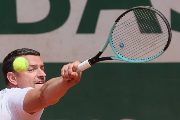 Belgian Joachim Gerard pictured during a simple tennis match between Belgian Gerard and Dutch Spaargaren, in the men s simple at the Roland Garros wheelchair-tennis tournament, Tuesday 03 June 2025 in Paris, France. The 2025 edition of Roland Garros takes place from May 25th to June 8th 2025. BENOITxDOPPAGNE  x126059310x