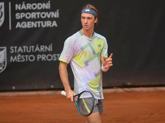 Lukas Neumayer of Austria reacts as he plays against Vit Kopriva of Czech Republic during their first round match of the UniCredit Czech Open, ATP, Tennis Herren Challenger tour in Prostejov, Czech Republic, June 3, 2025. (CTKxPhoto LudekxPerina) CTKPhotoP2025060304368  CTKPhotoP2025060304368